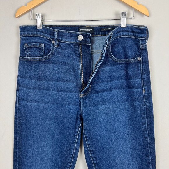 Banana‎ Republic Jeans Womens 31 Blue High Rise Straight Raw Hem Ankle Denim - Picture 9 of 13